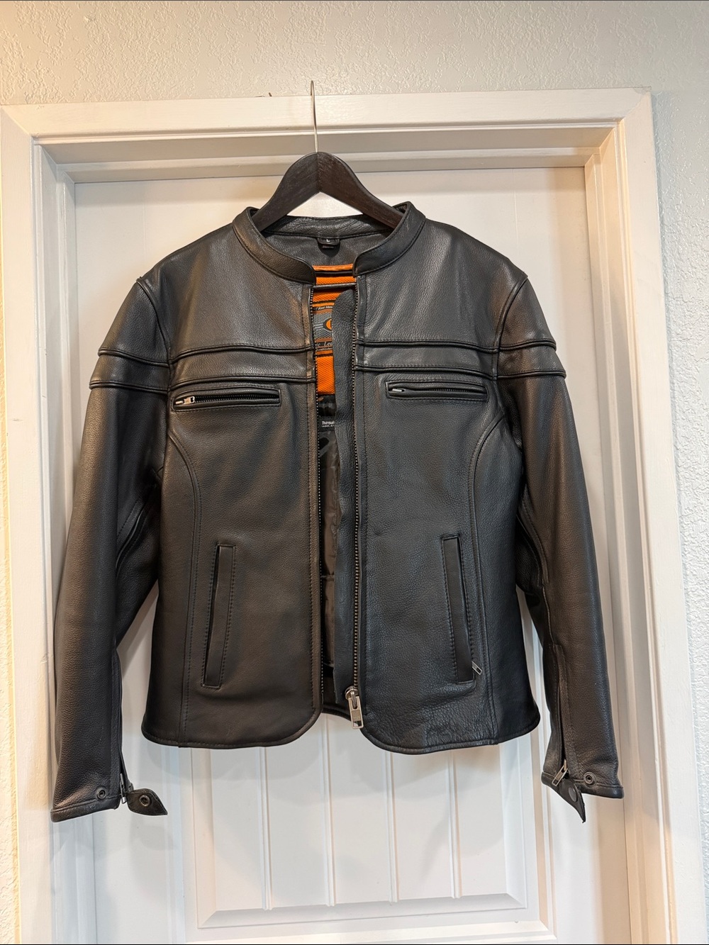 Women's First Classics Maiden Black Leather Biker Jacket - Slim Moto Style